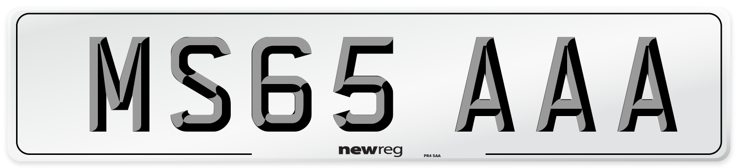 MS65 AAA Number Plate from New Reg